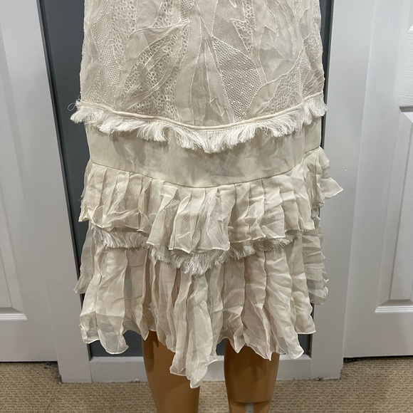Jason Wu White Silk Mini Skirt w/Pleated Tier Hem - Picture 4 of 11